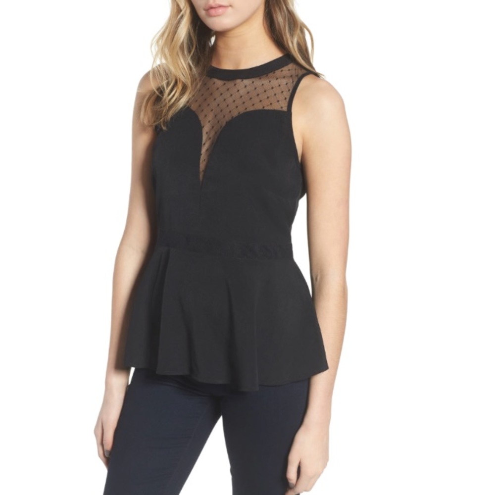 Chelsea28 Dot Illusion Peplum Top